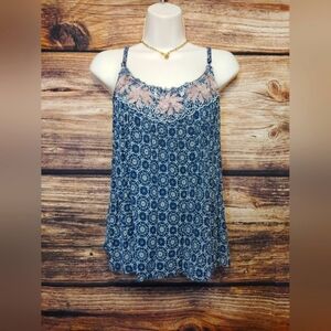 Shyanne Blue Embellished Sleeveless Camisole Size XL NWOT!